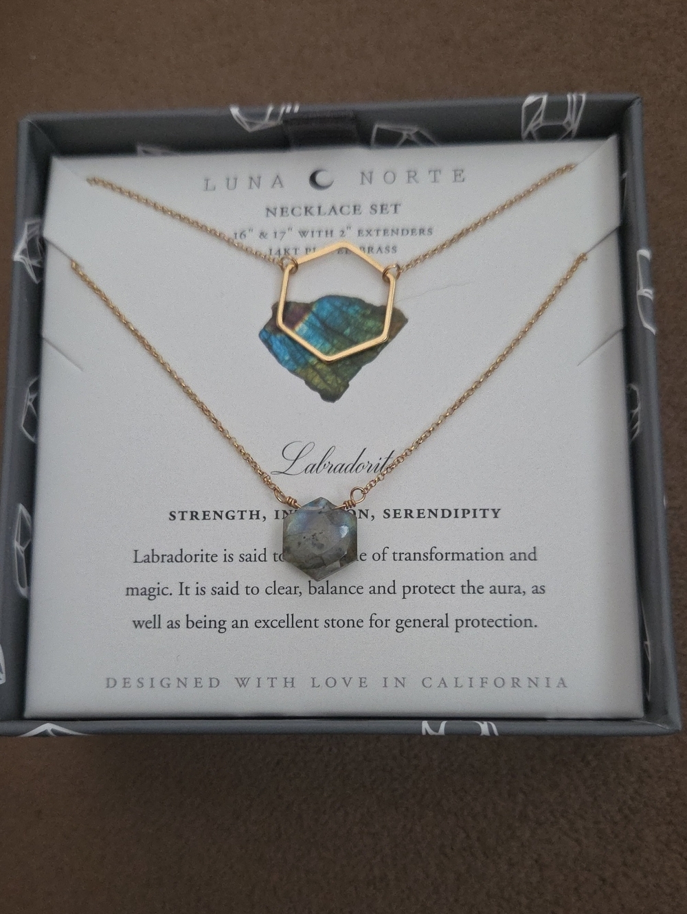 Luna Norte Gold Druzy  Layered Necklace Set NWT